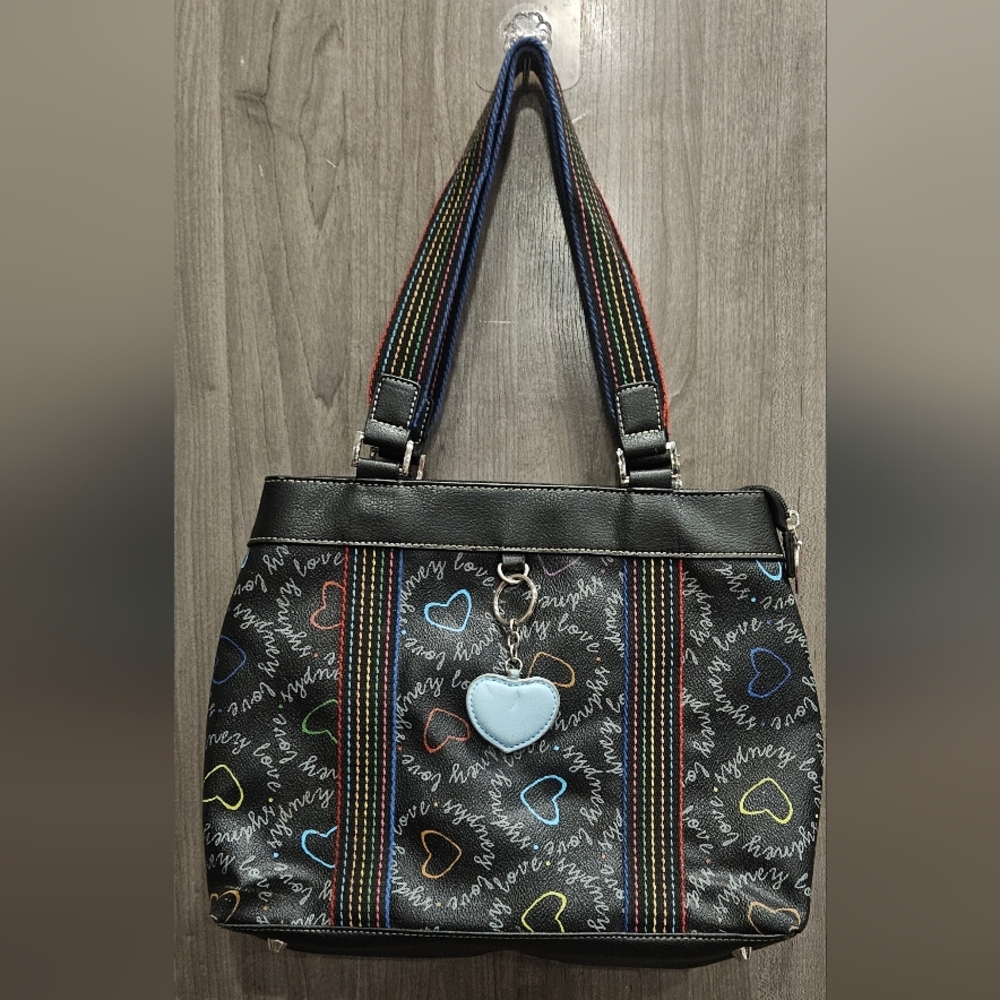 Sydney Love Black Multicolor Heart Tote